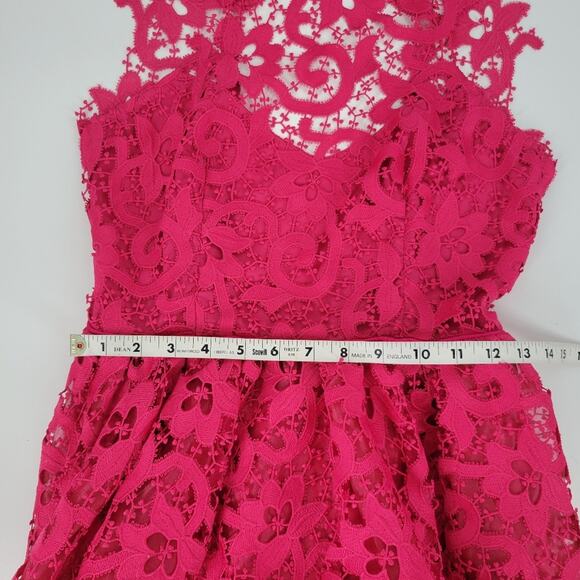 Saylor Pink Lace Open Back Sleeveless Amari Mini Dress XS - Picture 12 of 14